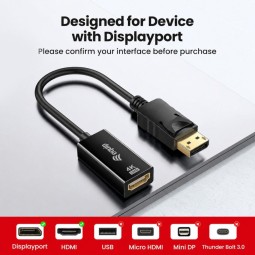 EQuip DP to HDMI male/famale Video Adapter 4K 0,15m Black