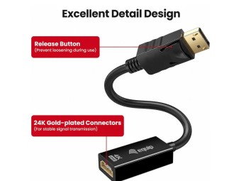 EQuip DP to HDMI male/famale Video Adapter 4K 0,15m Black