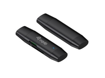 EQuip Dual Connector Card Reader Black