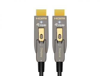 EQuip HDMI 2.0 Detachable Type D + A Active Optical Cable 4K/60Hz 10m Grey