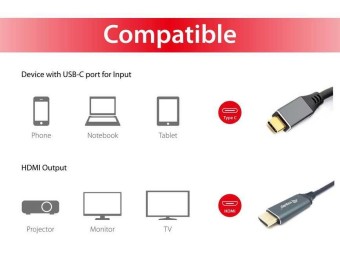 EQuip USB-C to HDMI 4K/60Hz cable 1m Black