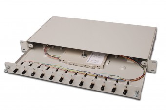 Digitus FO splice box, 1U, equipped, 12x SC DX, OM3