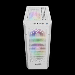 Gamdias Aura GC7 ARGB Tempered Glass White