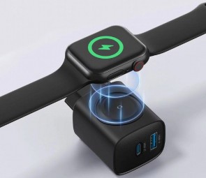 Gembird 2-in-1 20W Apple Watch + phone fast charger Black