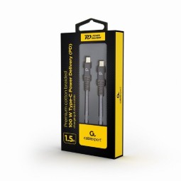 Gembird CC-USB2B-CMCM100-1.5M 100W Type-C Power Delivery (PD) Premium Charging & Data cable 1,5m Grey