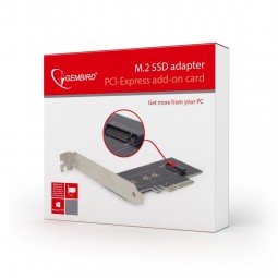 Gembird PEX-M2-01 M.2 SSD adapter PCI-Express add-on card, with extra low-profile bracket