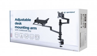 Gembird MA-DA-04 Desk mounted adjustable monitor arm with notebook tray 17