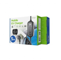 Gembird Mobile EV Charger Schuko to Type 2, 16A 1-phase (3.7 KW) 5m Black