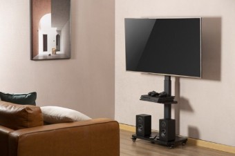 Gembird TVS-75S-02 TV floor stand with caster wheels 37