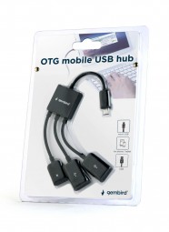 Gembird UHB-OTG-02 OTG 3-portos USB2.0 HUB Black