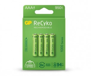 GP ReCyko 950mAh AAA Ni-MH akkumulátor 4db/csomag