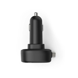 Hama Car Fast Charger 2xUSB-C Retractable Charging Cable PD 30W Black