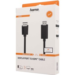 Hama Displayport to HDMI Cable 1,5m Black