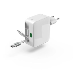 Hama Fast Charger GaN 2xUSB-C PD 65W White