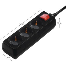 Hama Hálózati Elosztó Kapcsolóval 3DIN 5m Black