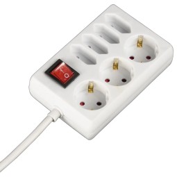 Hama Hálózati Elosztó Kapcsolóval 7DIN 1,4m White
