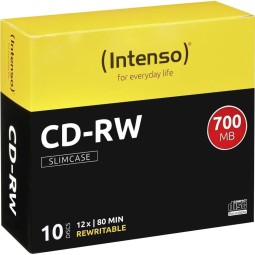 Intenso CD-RW 80 12x Slim Case 10db/csomag (10-es címke)