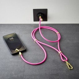 Intenso Cell Phone Charging Lanyard Cable 1,65m Neon Pink