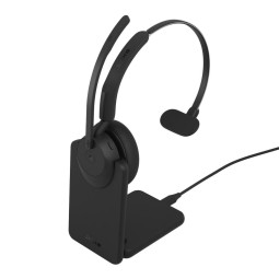 Jabra Evolve3 45 MS Mono Link 390c Wireless Bluetooth Headset + Stand Black