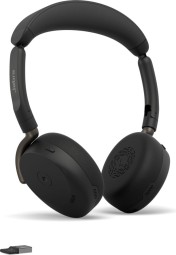 Jabra Evolve3 65 Flex MS Stereo Link390a Wireless Bluetooth Headset + Wireless Charger Black
