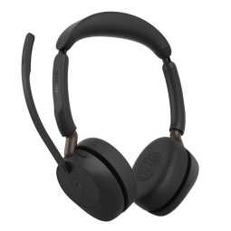 Jabra Evolve3 65 MS Stereo Link 390a Wireless Bluetooth Headset + Stand Black