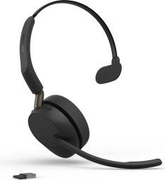 Jabra Evolve3 65 UC Mono Link 390a Wireless Bluetooth Headset + Stand Black