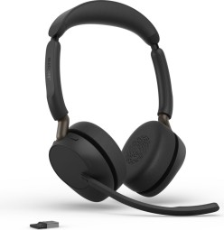Jabra Evolve3 65 UC Stereo Link 390a Wireless Bluetooth Headset + Stand Black