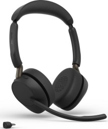 Jabra Evolve3 65 UC Stereo Link 390c Wireless Bluetooth Headset Black