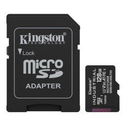 Kingston 128GB microSDXC Class 10 CL10 U3 V30 A1 Industrial + adapterrel