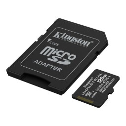 Kingston 128GB microSDXC Class 10 CL10 U3 V30 A1 Industrial + adapterrel