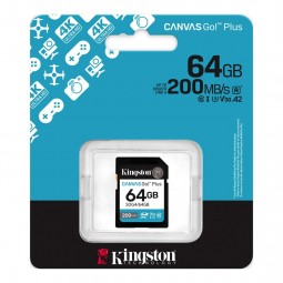 Kingston 64GB Canvas Go Plus Gen4 Class 10 UHS-I U3 V30