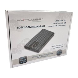 LC Power LC-M2-C-NVME-2X2 M.2 NVMe SSD Enclosure Black