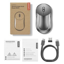 Lenovo Multi-Mode 8000 Wireless Bluetooth Mouse Thunder Grey