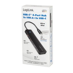 Logilink 4-portos USB2.0 HUB Black