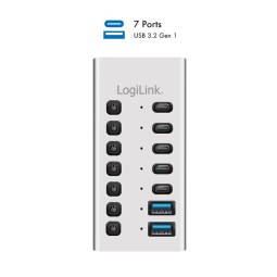 Logilink 7-portos USB3.2 HUB Aluminium