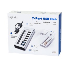 Logilink 7-portos USB3.2 HUB Aluminium