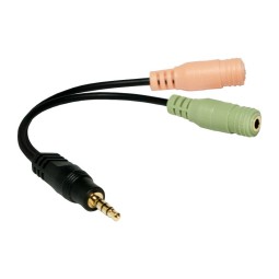 Logilink Audio jack adapter 4-pin 3.5 mm stereo male to 2x3.5mm female