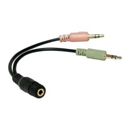 Logilink Audio jack adapter 4-pin 3.5mm stereo female to 2x 3.5mm male