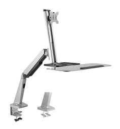 Logilink BP0040 Sit-stand workstation monitor desk mount, tilt -15/+15, swivel -90/+90, level adjustment