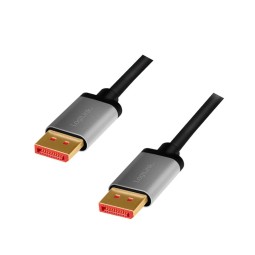 Logilink DisplayPort cable DP/M to DP/M 8K/60Hz alu 1m Black/Grey