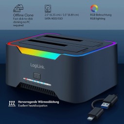 Logilink Dual docking station 2 port Black