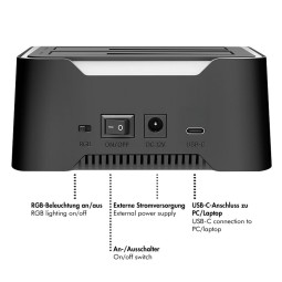 Logilink Dual docking station 2 port Black