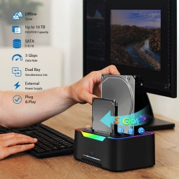 Logilink Dual docking station 2 port Black