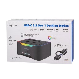 Logilink Dual docking station 2 port Black