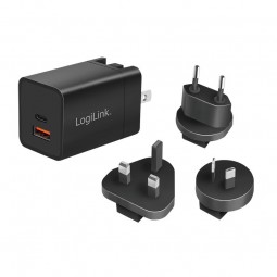 Logilink Dual USB socket travel adapter Black
