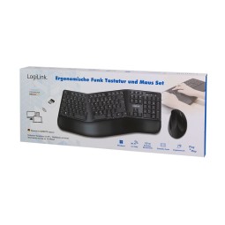 Logilink Egonomic Wired Keyboard+Mouse Black