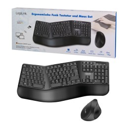 Logilink Egonomic Wired Keyboard+Mouse Black