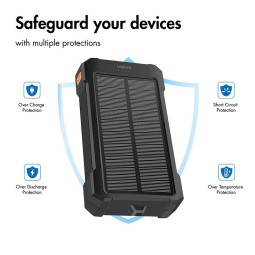 Logilink Solar LED Light 10000 mAh Power Bank Black/Orange