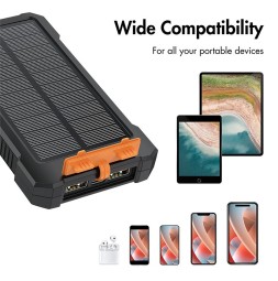 Logilink Solar LED Light 10000 mAh Power Bank Black/Orange