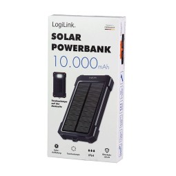 Logilink Solar LED Light 10000 mAh Power Bank Black/Orange